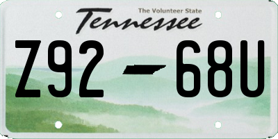 TN license plate Z9268U