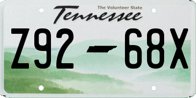TN license plate Z9268X