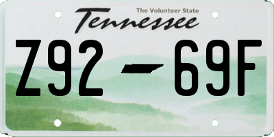 TN license plate Z9269F