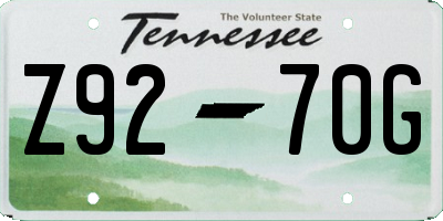 TN license plate Z9270G