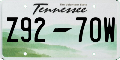 TN license plate Z9270W