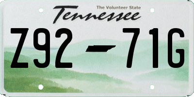 TN license plate Z9271G