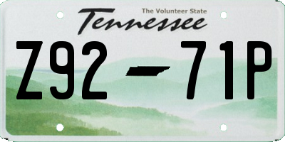 TN license plate Z9271P