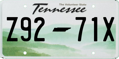 TN license plate Z9271X