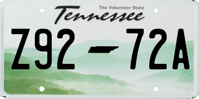 TN license plate Z9272A