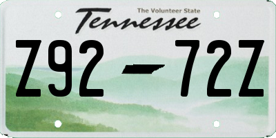 TN license plate Z9272Z