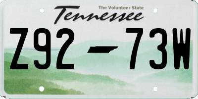 TN license plate Z9273W