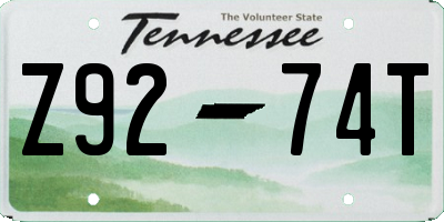TN license plate Z9274T