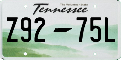 TN license plate Z9275L