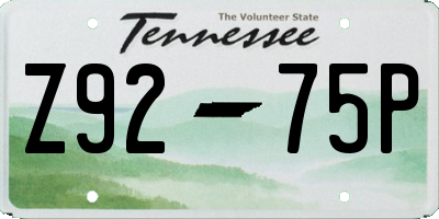 TN license plate Z9275P