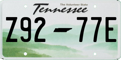 TN license plate Z9277E