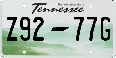 TN license plate Z9277G