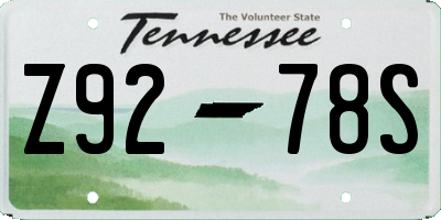 TN license plate Z9278S