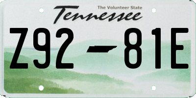 TN license plate Z9281E