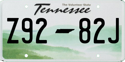 TN license plate Z9282J