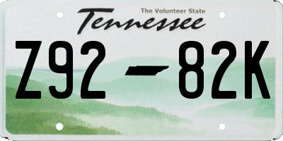 TN license plate Z9282K