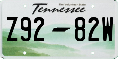 TN license plate Z9282W