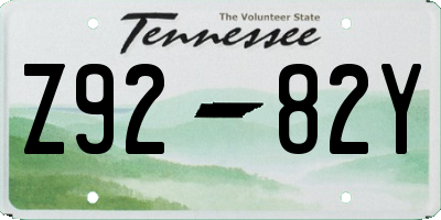 TN license plate Z9282Y