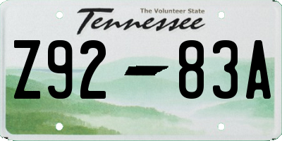 TN license plate Z9283A