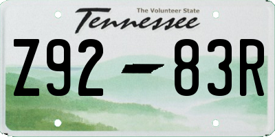 TN license plate Z9283R