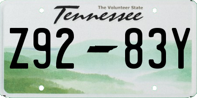 TN license plate Z9283Y