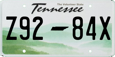 TN license plate Z9284X