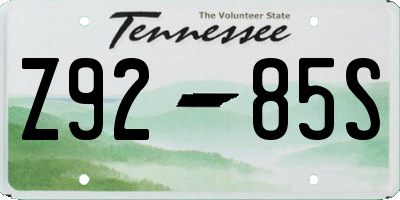 TN license plate Z9285S