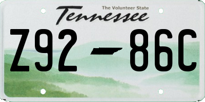 TN license plate Z9286C
