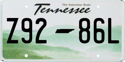 TN license plate Z9286L