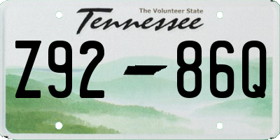 TN license plate Z9286Q