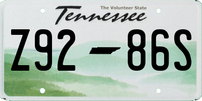 TN license plate Z9286S