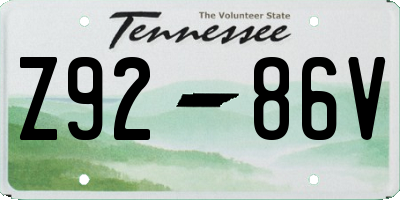 TN license plate Z9286V