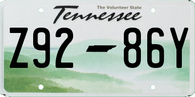 TN license plate Z9286Y