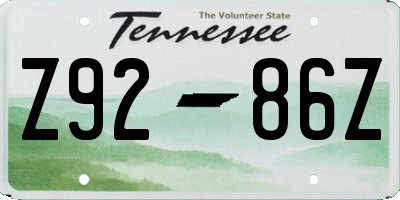 TN license plate Z9286Z