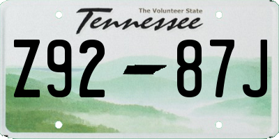 TN license plate Z9287J