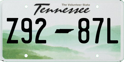 TN license plate Z9287L