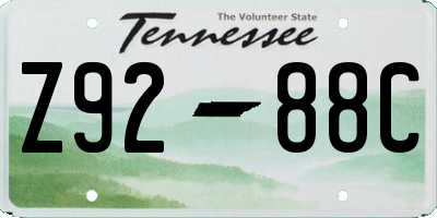 TN license plate Z9288C