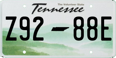 TN license plate Z9288E