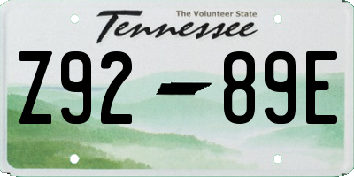 TN license plate Z9289E