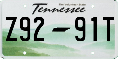 TN license plate Z9291T