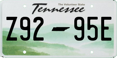 TN license plate Z9295E