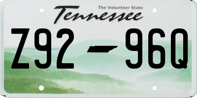 TN license plate Z9296Q