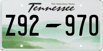 TN license plate Z9297O