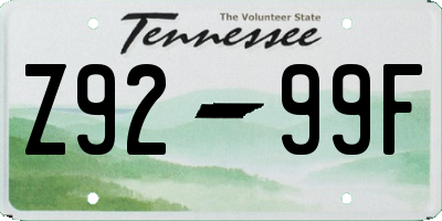TN license plate Z9299F