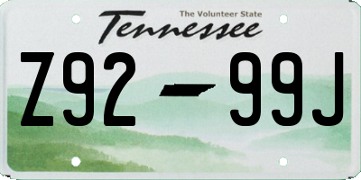 TN license plate Z9299J