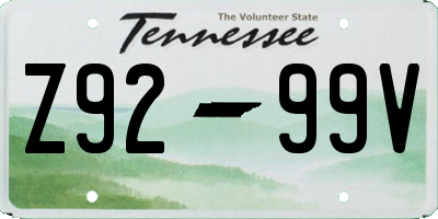 TN license plate Z9299V
