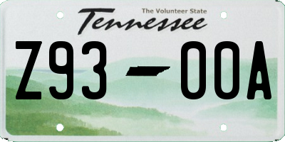 TN license plate Z9300A
