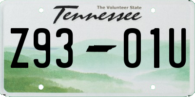 TN license plate Z9301U