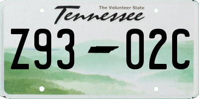 TN license plate Z9302C