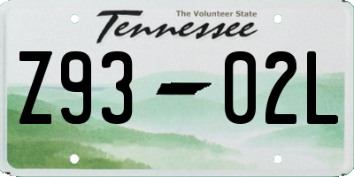 TN license plate Z9302L